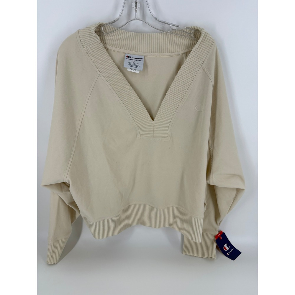 Champion Authentic Athleticwear 2XL Pullover V-Neck Ribbed Trim Sweatshirt